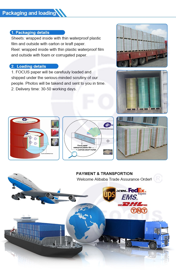 FOCUS 100% Bột gỗ nguy&ecirc;n chất nhập khẩu Giấy NCR M&agrave;u xanh đen H&igrave;nh ảnh H&oacute;a đơn 1